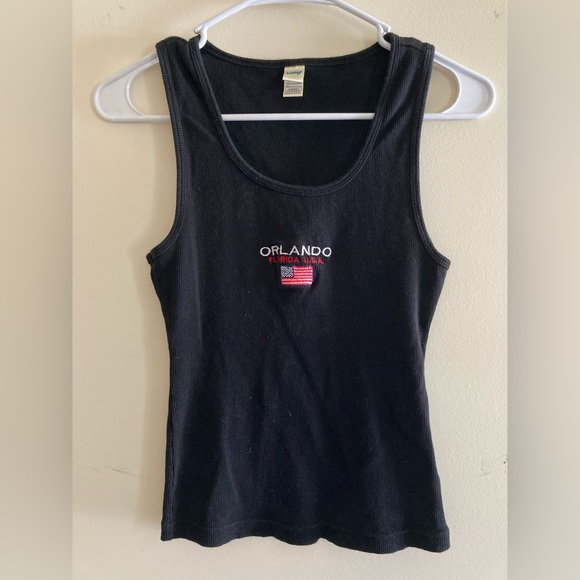 Kavio Tops Womens Y2k Kavio Orlando Florida Black Ribbed Wife